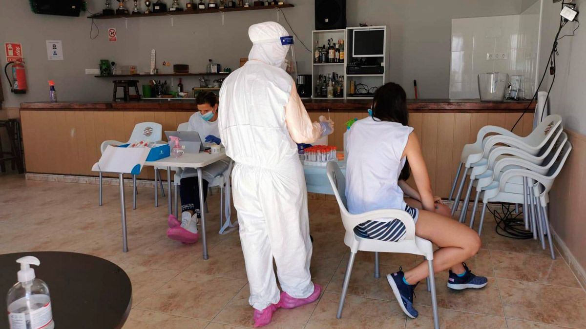 Pruebas PCR para detectar posibles casos de Covid-19 en Quintanilla de Rueda. | L.N.C.