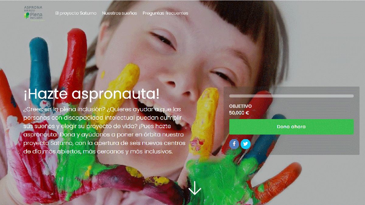 Imagen de la campaña, que permite hacer donativos de forma ágil y transparente.