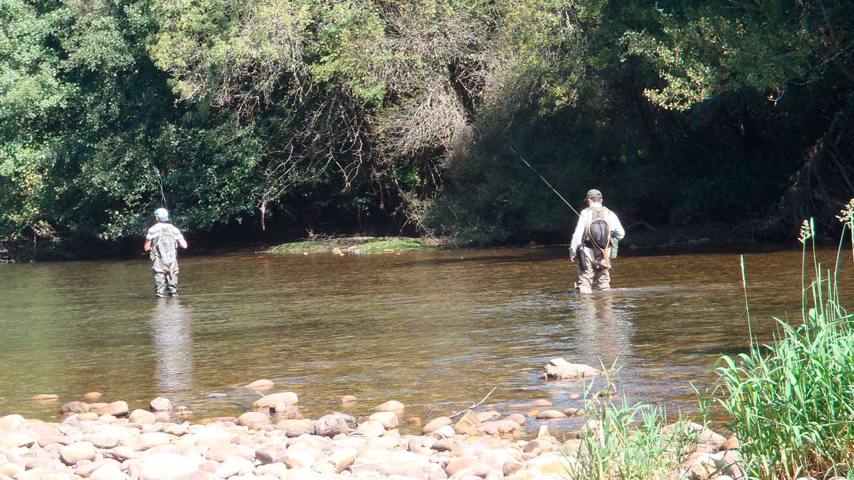 Dos pescadores disfrutan del Coto de Gradefes. | R.P.N.