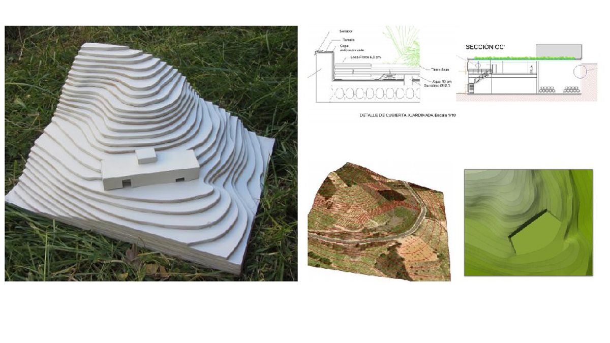 Maqueta y algunos planos del trabajo académico de Iván Rodríguez, premiado en el año 2009.