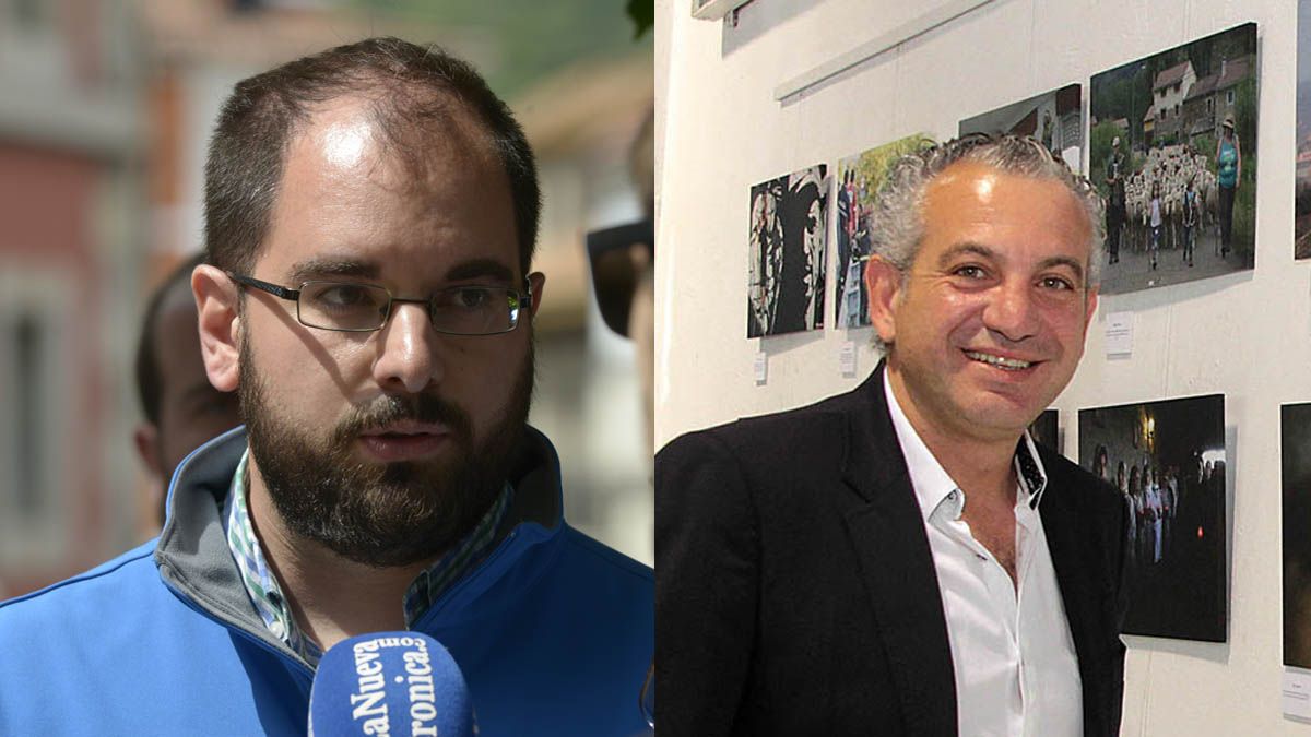 El portavoz del PP en el Ayuntamiento de Cistierna, Fernando Rodríguez y el alcalde del municipio, el socialista Nicanor Sen.