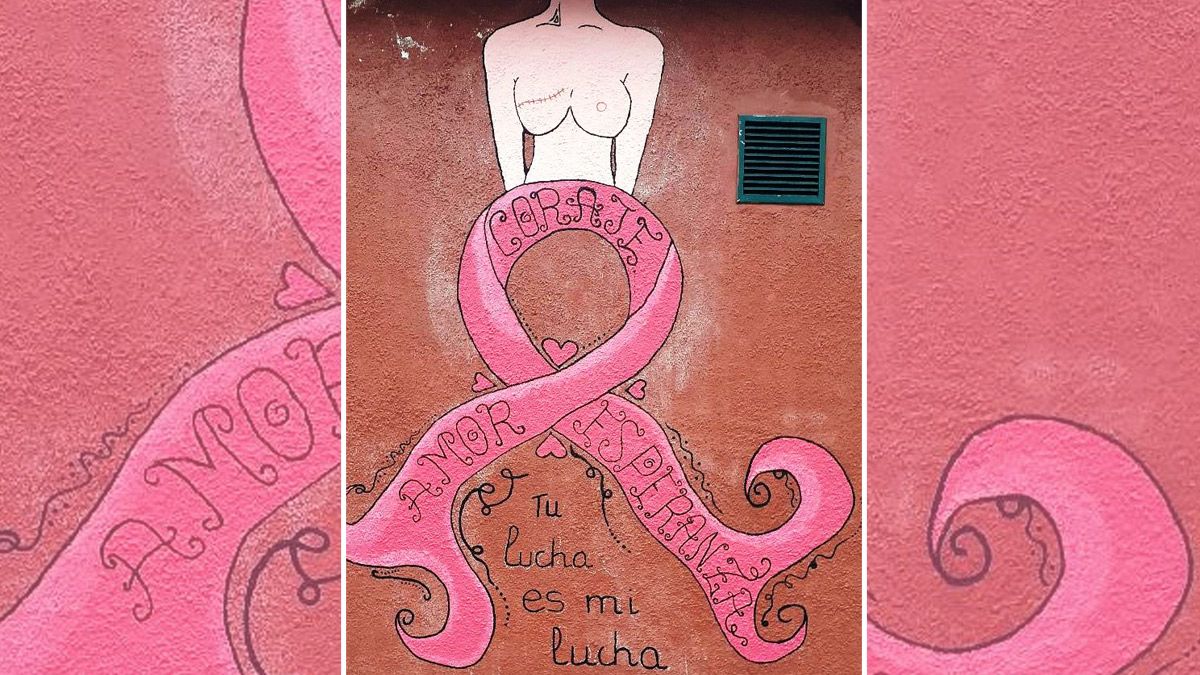 En la imagen, el mural pintado en la localidad de Ciñera. | J.V. CIÑERA