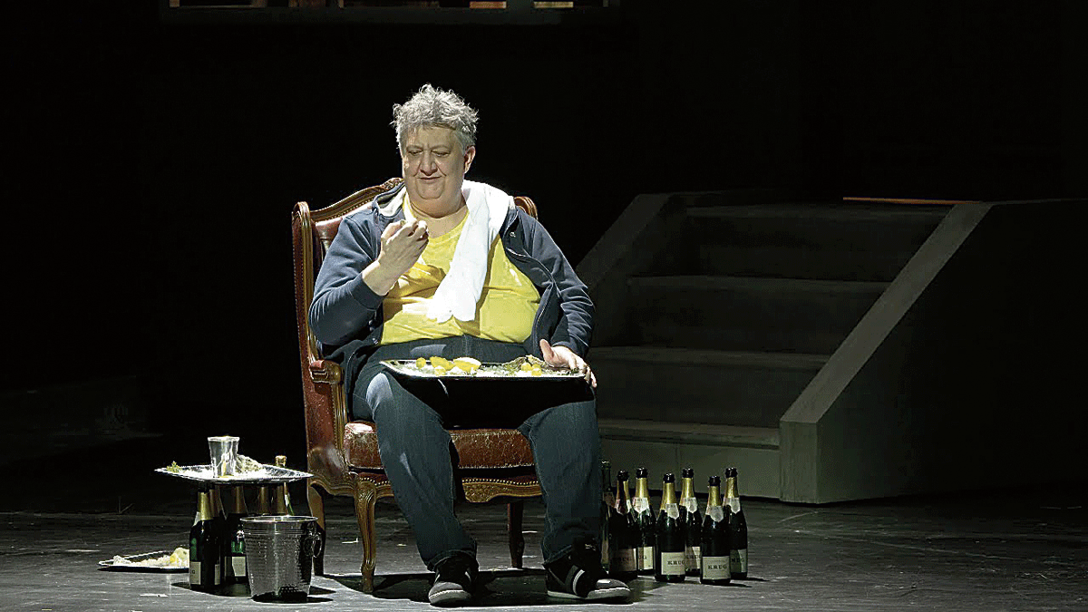 El barítiono Ambrogio Maestri en la puesta en escena de la ópera de Verdi ‘Falstaff’.