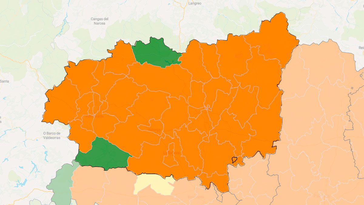 El mapa epidemiológico de la Junta muestra la mejora en San Emiliano. | L.N.C.