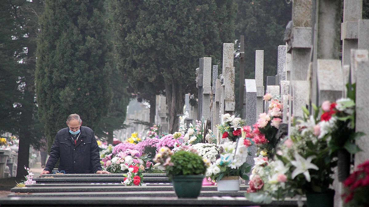 Cementerio de León en el Día de Todos los Santos este domingo. | ICAL