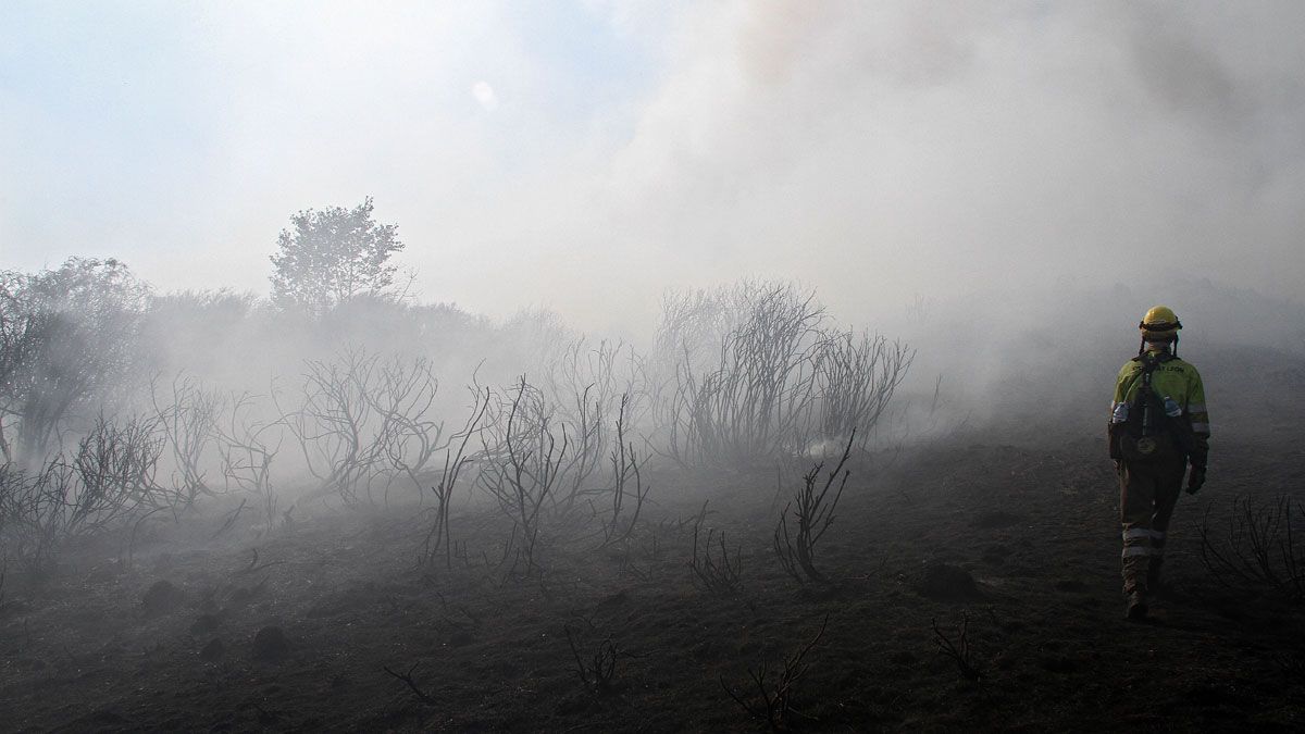 Uno de los incendios de este verano en León, en los Barrios de Nistoso. | PEIO GARCÍA