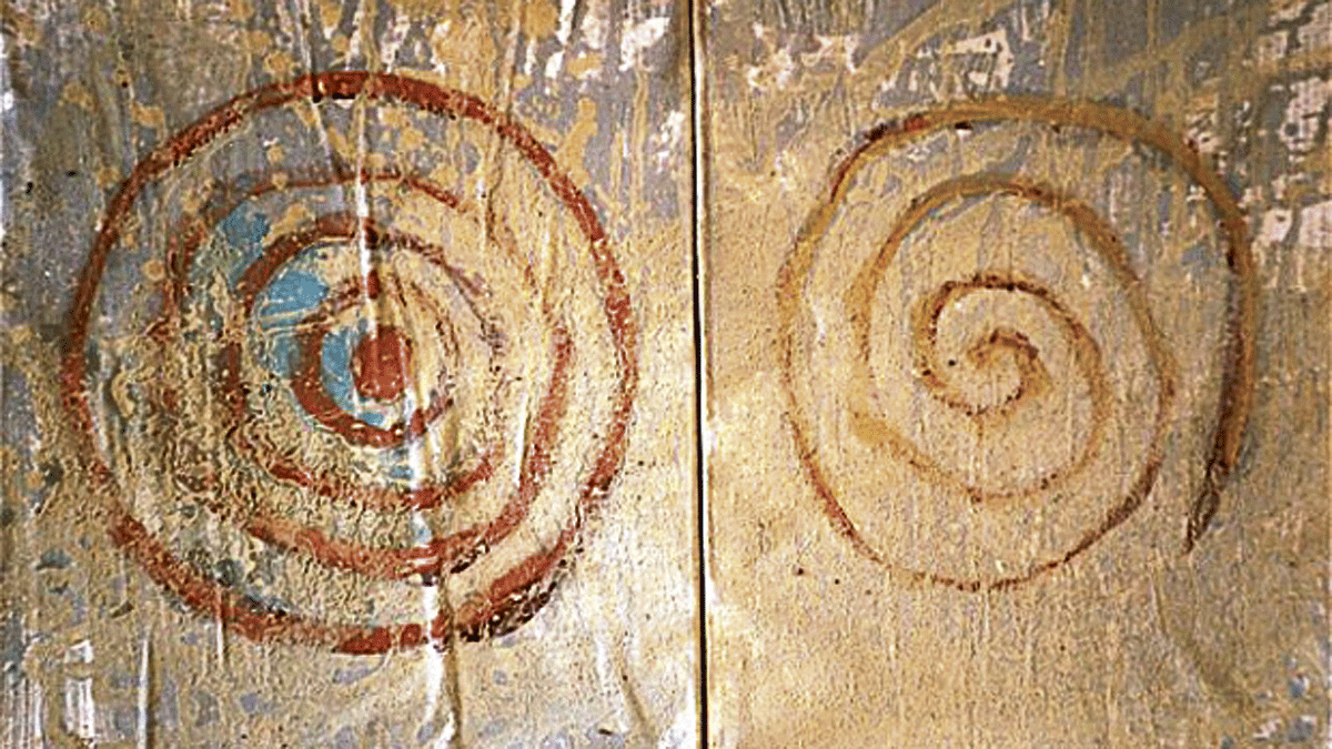 Doble espiral petroglifos.