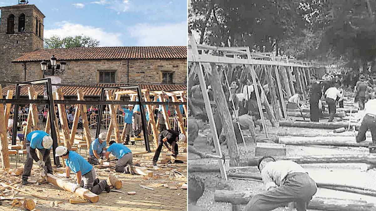 Exhibición de entibadores mineros, en una imagen de archivo. | César Sánchez (Ical)