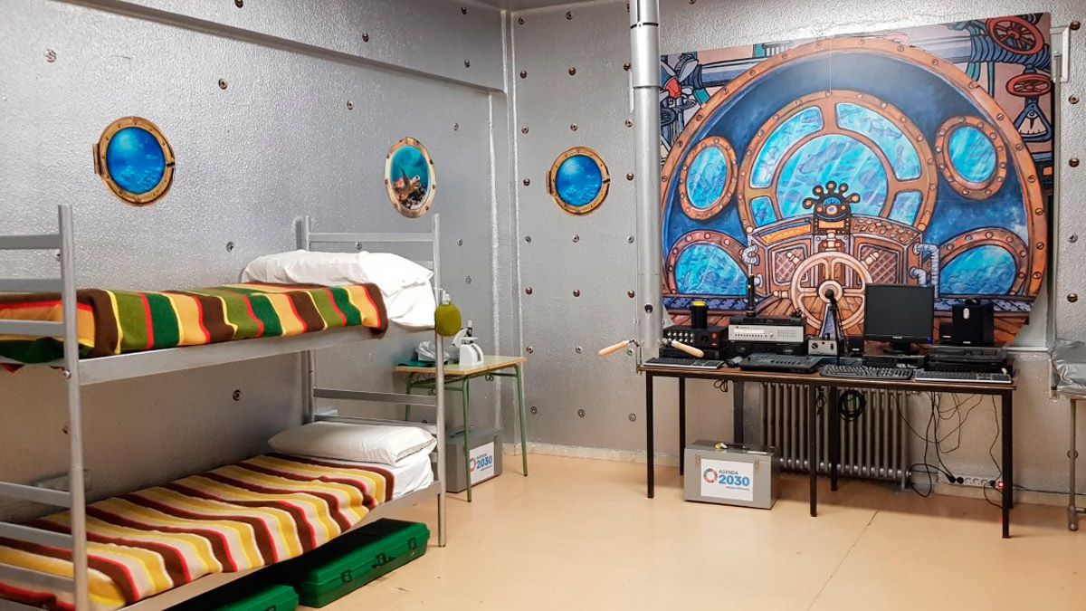 'Escape room', ambientada en un submarino, que han instalado en el Criele. | L.N.C.