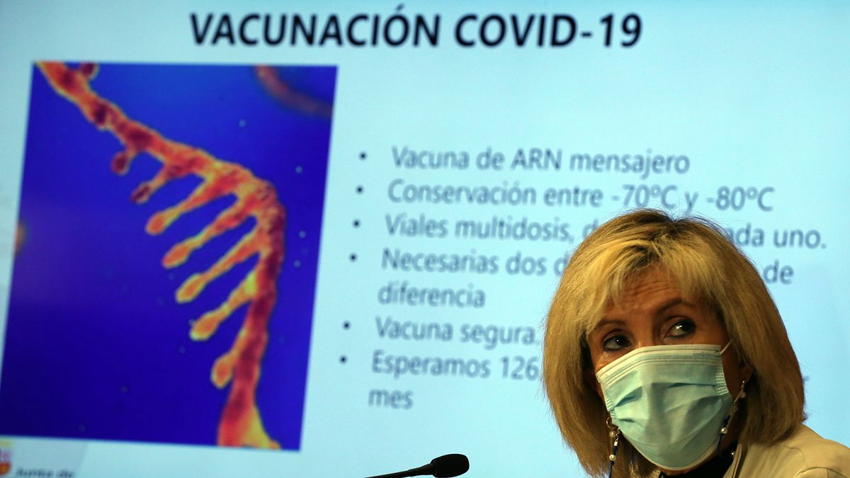 La consejera de Sanidad, Verónica Casado, en la rueda de prensa de este lunes. | ICAL