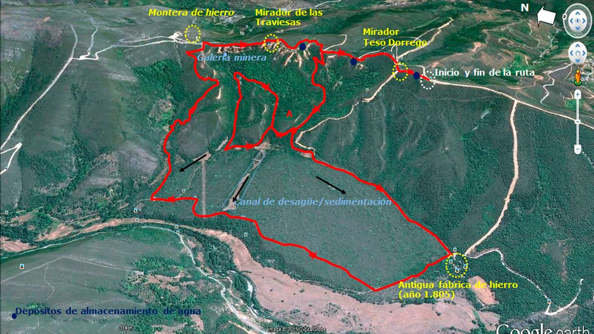 Ubicación de la ruta 'Un paseo por La Leitosa' en Google Earth. Ubicación de la ruta 'Un paseo por La Leitosa' en Google Earth.