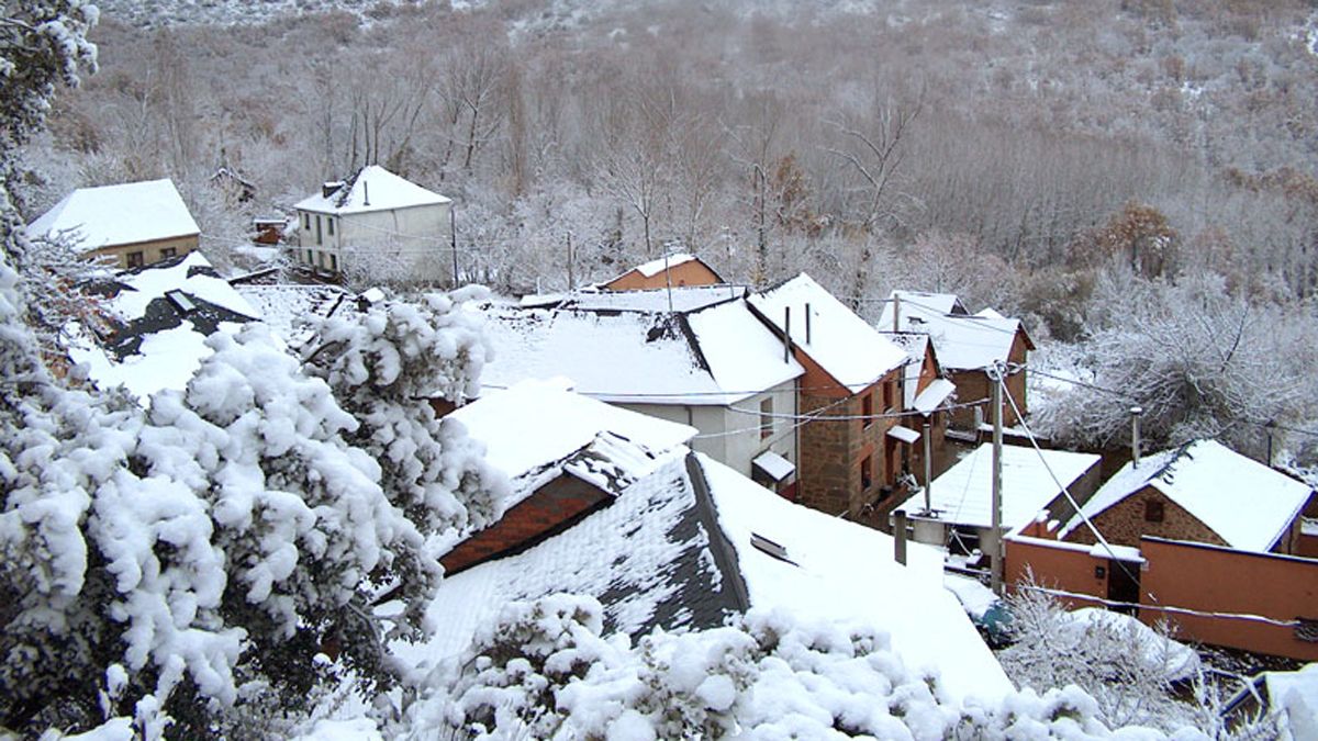 Una imagen del pueblo de Labaniego nevado. | ANTUDEBIAL