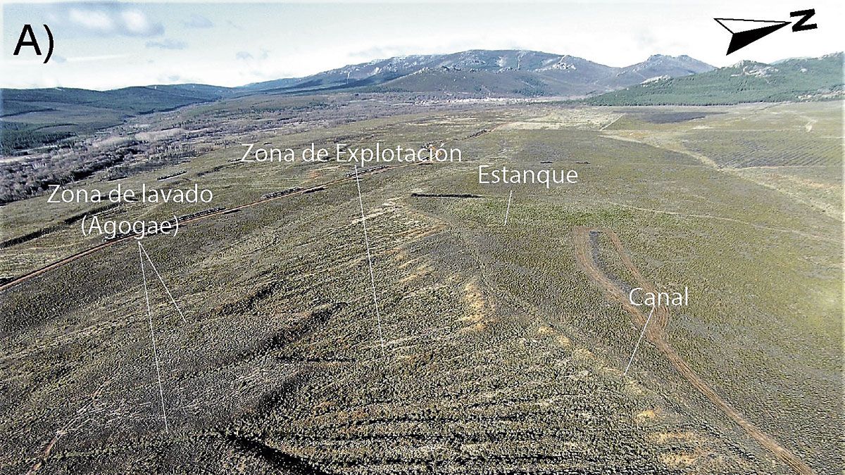 Vista aérea de las explotaciones mineras del Vallico La Escoba (Castrocontrigo). | ULE