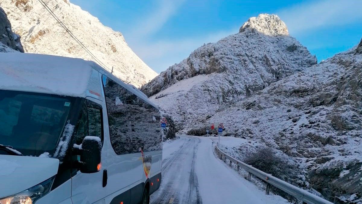 Estado que presentaba la carretera a primera hora esta misma semana. | L.N.C.