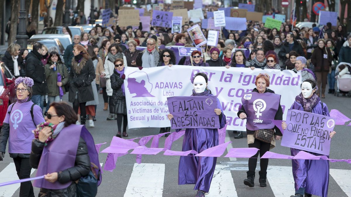 Imagen de la manifestación del 8 de marzo en León en 2020. | ICAL