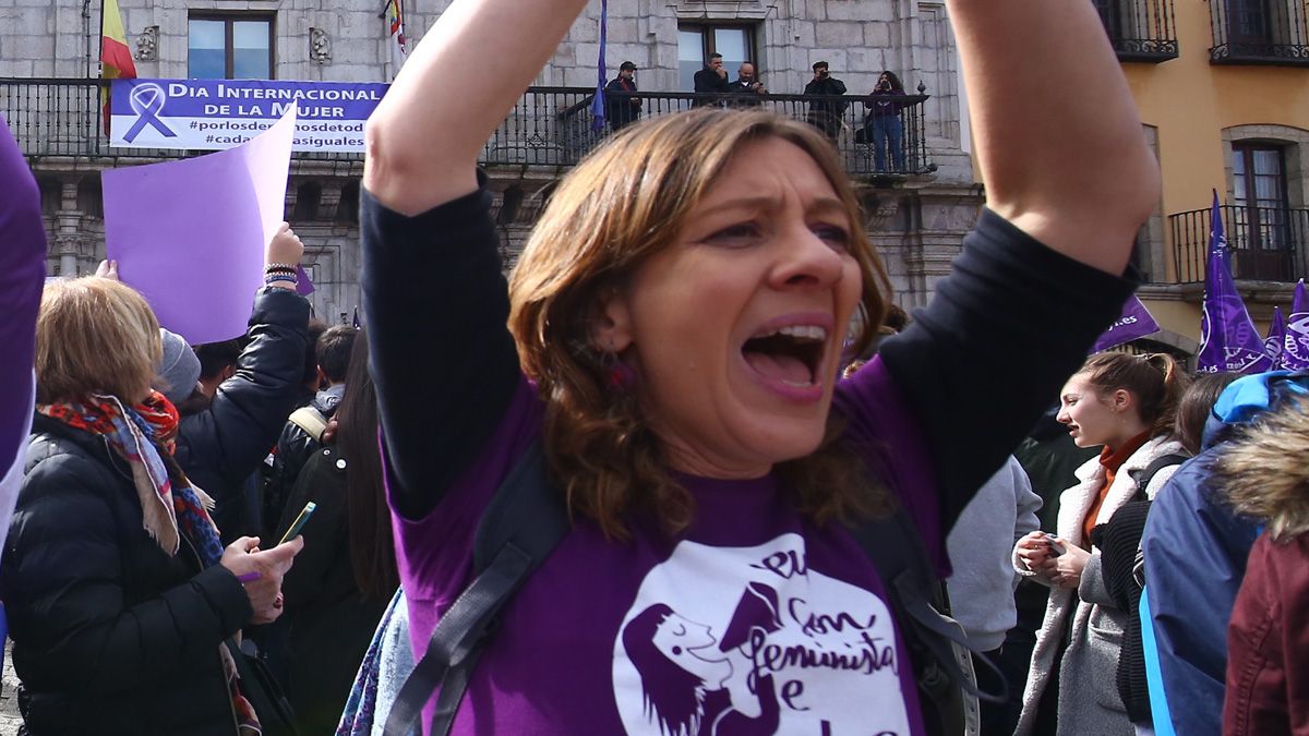 Noelia Fernández Marqués, en la manifestación del 8M en Ponferrada en 2019. | Ical
