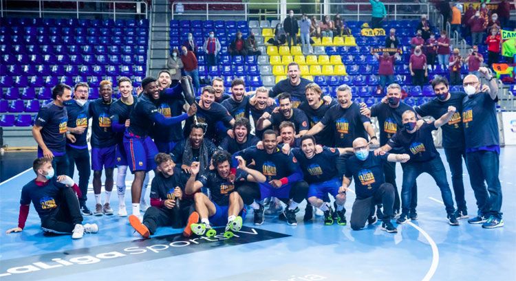 El Barça celebra en el Palau la undécima liga consecutiva lograda este lunes. | FCB El Barça celebra en el Palau la undécima liga consecutiva lograda este lunes. | FCB