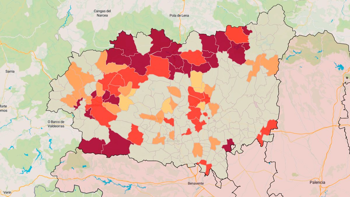 Así está la situación de la provincia de León este sábado. | L.N.C.