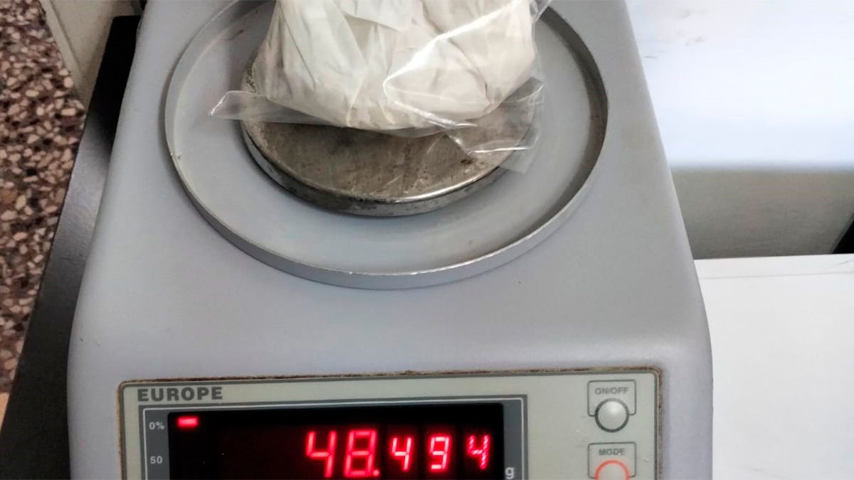Peso de lo incautado al detenido.