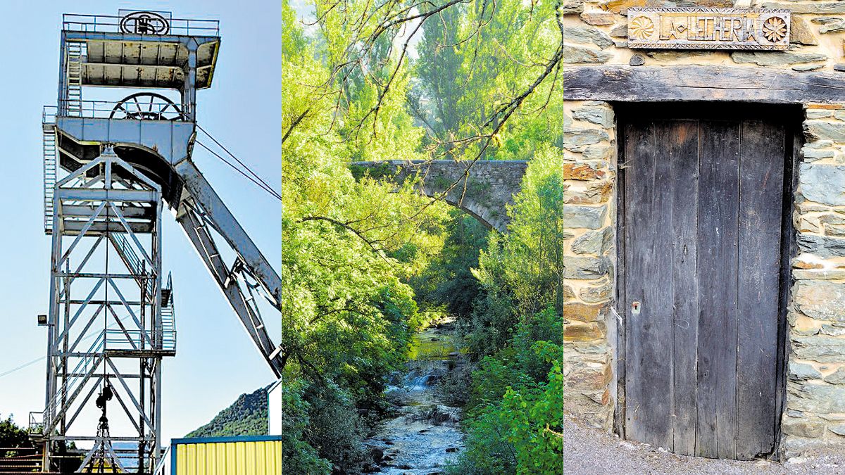 Tres de los siete lugares propuestos para la yincana de esta semana. | T. VALLE DE LACIANA