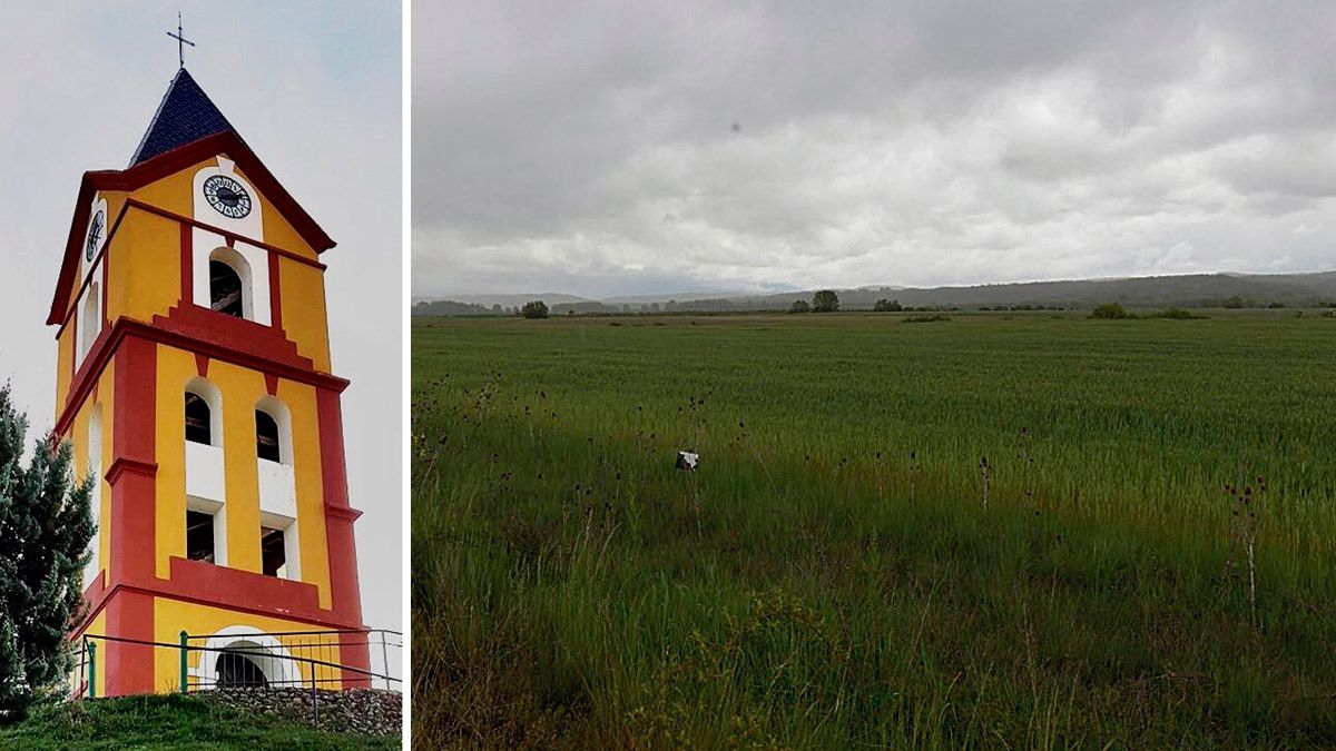 Torre de Almanza y unas tierras del municipio próximas a la carretera en dirección a Sahagún. | L.N.C.