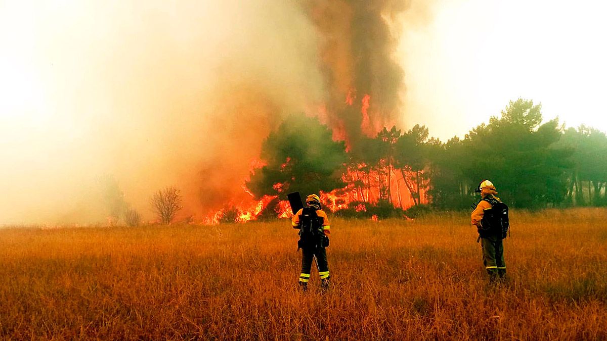 Imagen de archivo de un incendio en León. | ICAL
