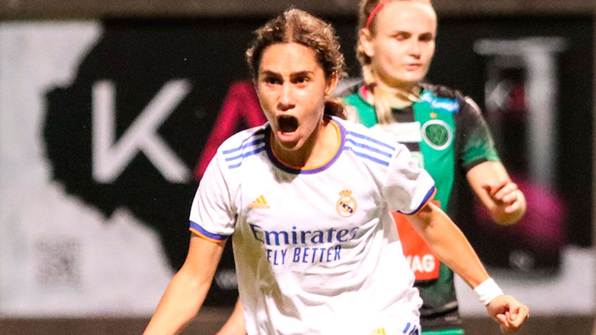 Una jugadora del Real Madrid celebra un gol esta pretemporada. | REAL MADRID