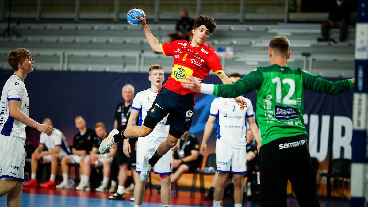 Darío Sanz, durante el partido que certificó el pase a semifinales ante Islandia. | EHF