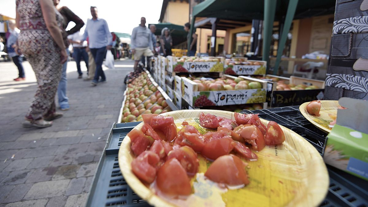 El tomate de mansilla, un básico en las ensaladas de León. | SAÚL ARÉN