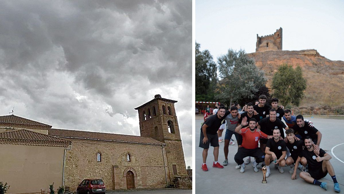 Ermita sobre la que se actuará y ganadores del torneo de fútbol sala. | L.N.C.