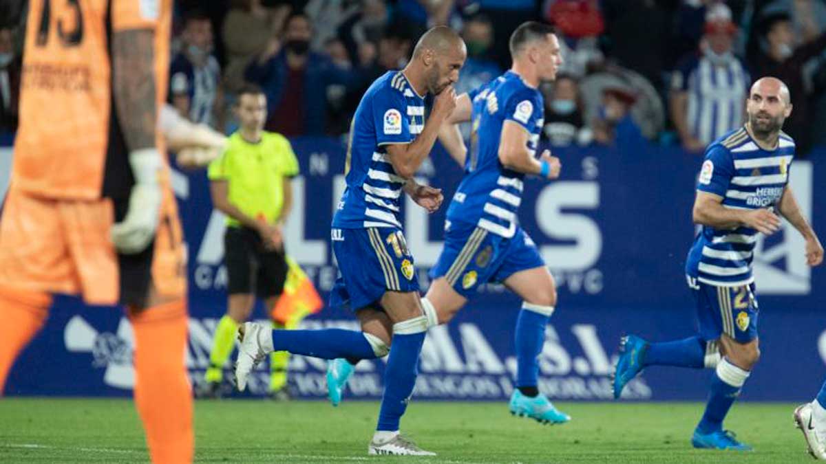 Yuri celebra uno de los goles que marcó ante el Valladolid. | LA LIGA
