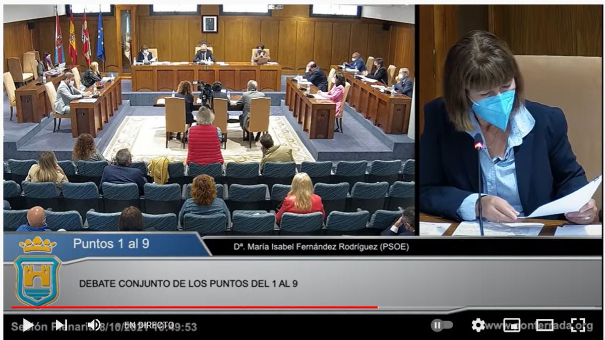 Retransmisión del pleno en el canal municipal.