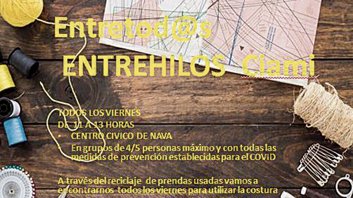 Cartel del taller 'Entrehilos'. Cartel del taller 'Entrehilos'.