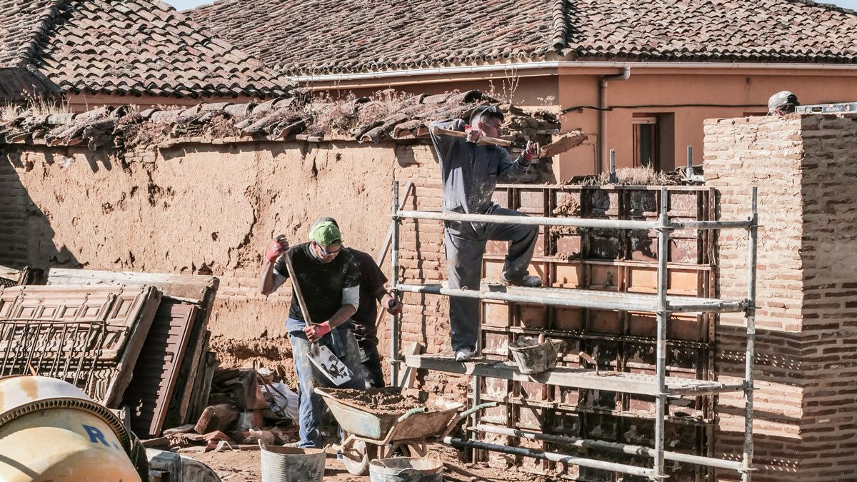 Los profesionales de la Fundación también colaboraron en los trabajos en Grajal de Campos. | JUAN CARLOS QUINDÓS