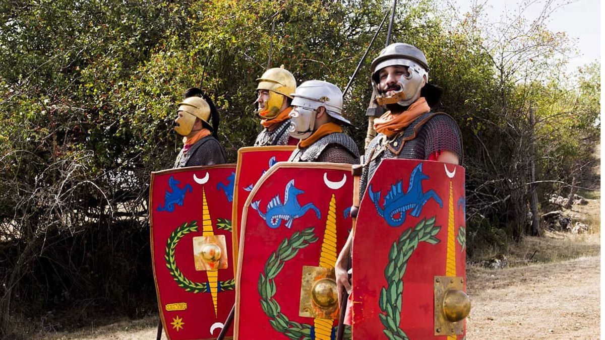 Legionarios en marcha, en una imagen del colectivo Hispania Romana.