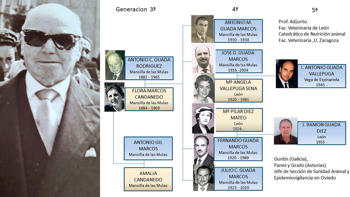 Antonio Guada Villaoz y el árbol genealógico de la familia. | L.N.C.