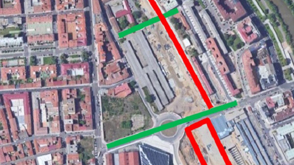 Zonas abiertas y cerradas en el entorno de la estación de trenes y del soterramiento. Zonas abiertas y cerradas en el entorno de la estación de trenes y del soterramiento.