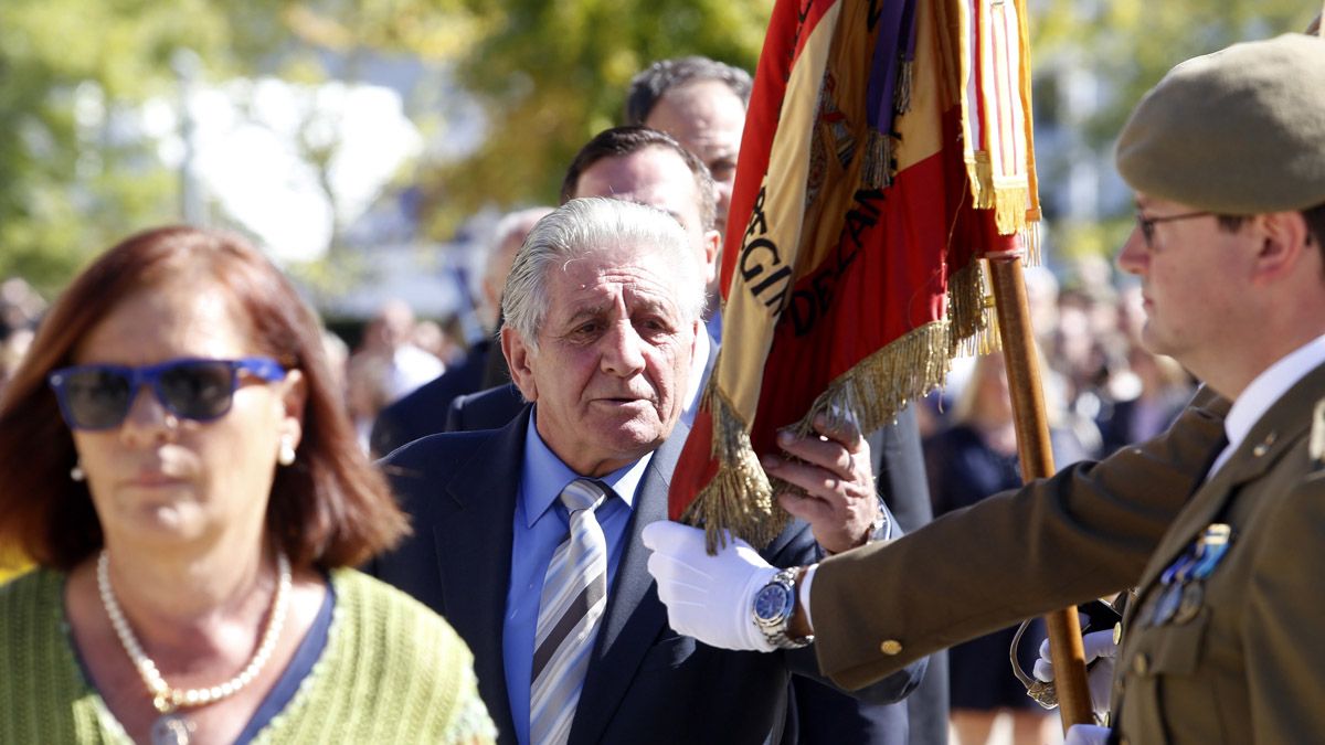 Un instante de la jura de bandera celebrada este sábado en la plaza de San Marcos. | ICAL