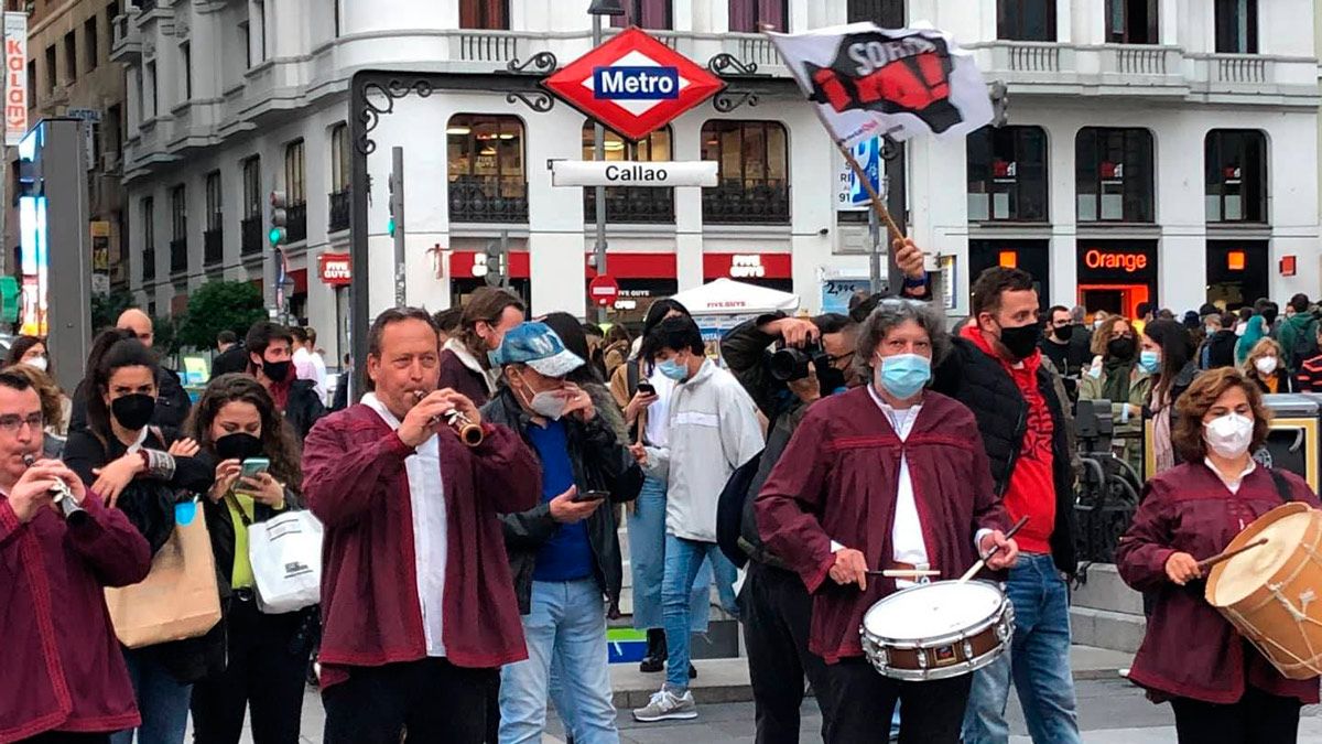 El colectivo ya ha realizado varias acciones reivindicativas en Madrid. | JÓVENES DE CASTILLA Y LEÓN