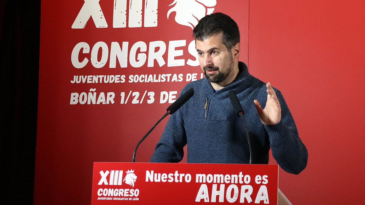 Luis Tudanca en el Congreso de las Juventudes Socialistas de León este sábado en Boñar. | PEIO GARCÍA / ICAL