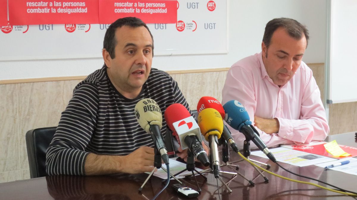 Ursicino Sánchez y Omar Rodríguez, secretarios comarcales de CCOO y UGT Bierzo. | L. N. C.