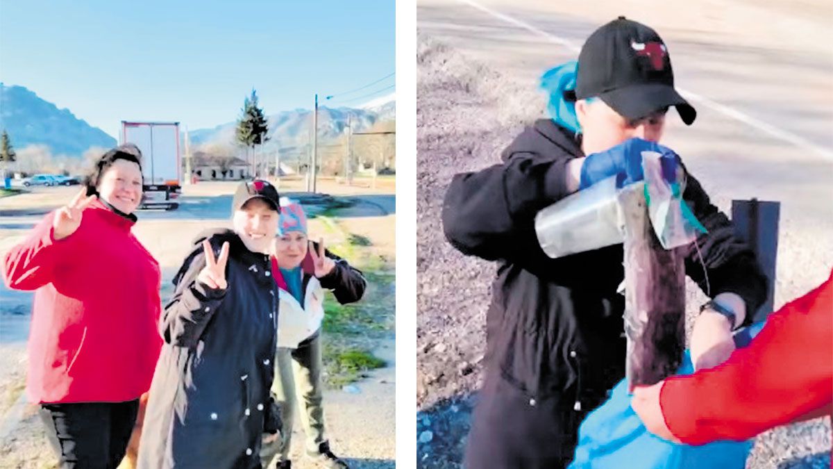 Los miembros de las dos familias de refugiados ucranianos en Villamanín se dedicaron a limpiar diversos rincones del pueblo como signo de buena voluntad.