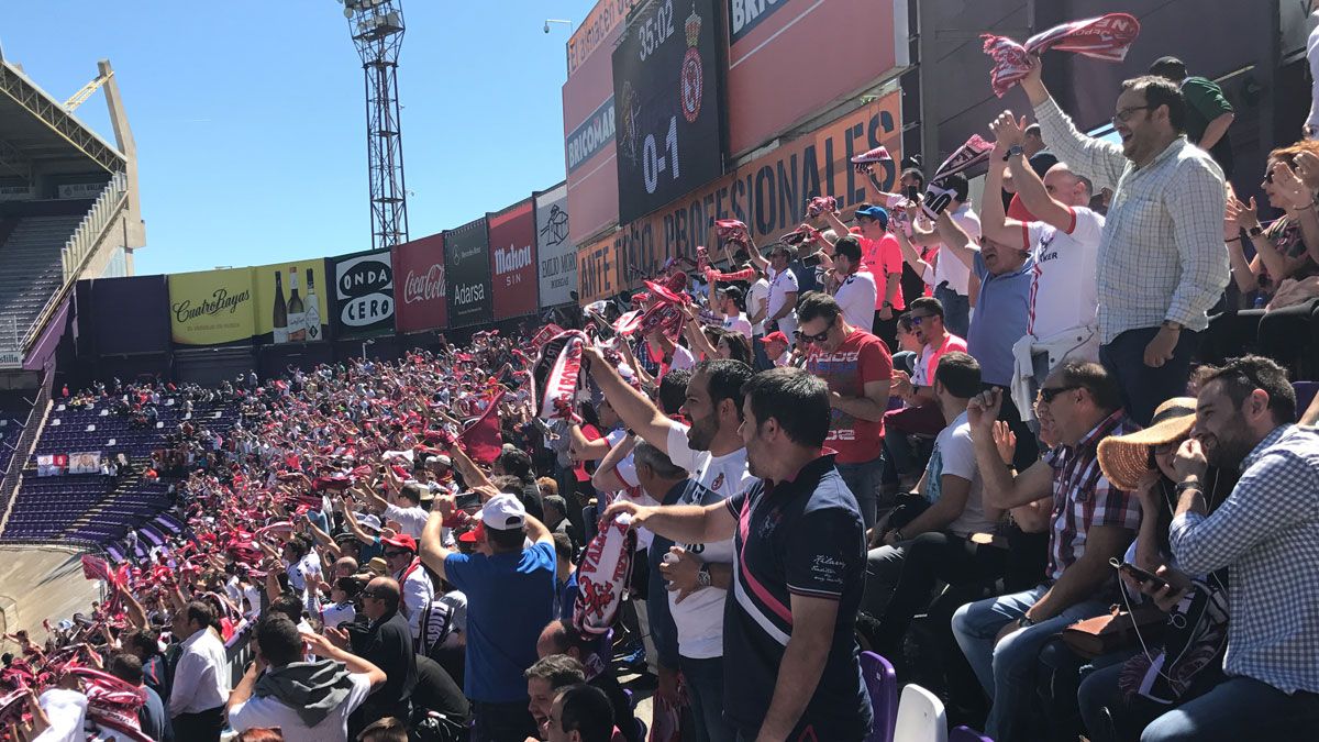 La afición de la Cultural, en las gradas del José Zorrilla en 2017. | J.C.