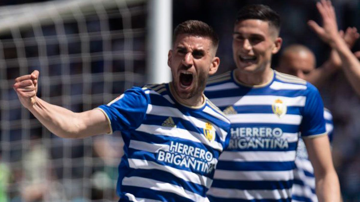 Ojeda celebra el gol que hizo frente al Lugo. | LALIGA