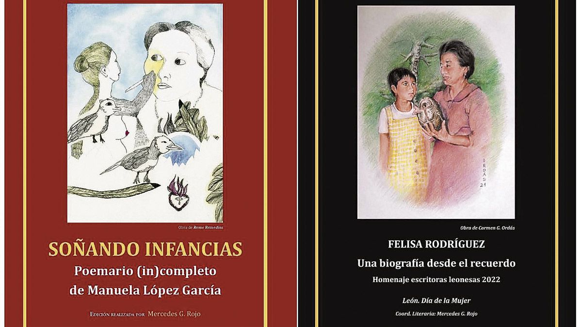 Portadas de los libros dedicados a Manuela López y Felisa Rodríguez.