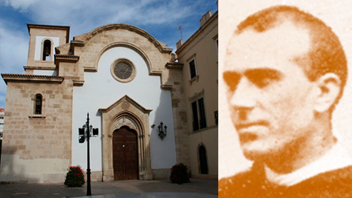 En la izquierda, la iglesia de la Virgen del Mar de Almería. En la derecha, Fernando de Pablos. | L.N.C.