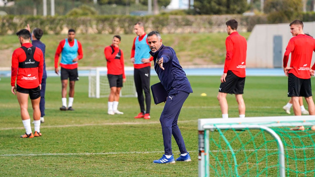 Gomes, durante un entrenamiento con el Almería. | UDA
