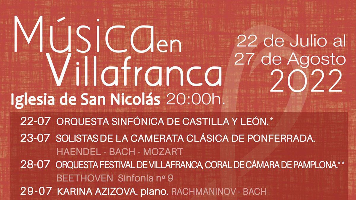 Cartel del festival 'Música en Villafranca'