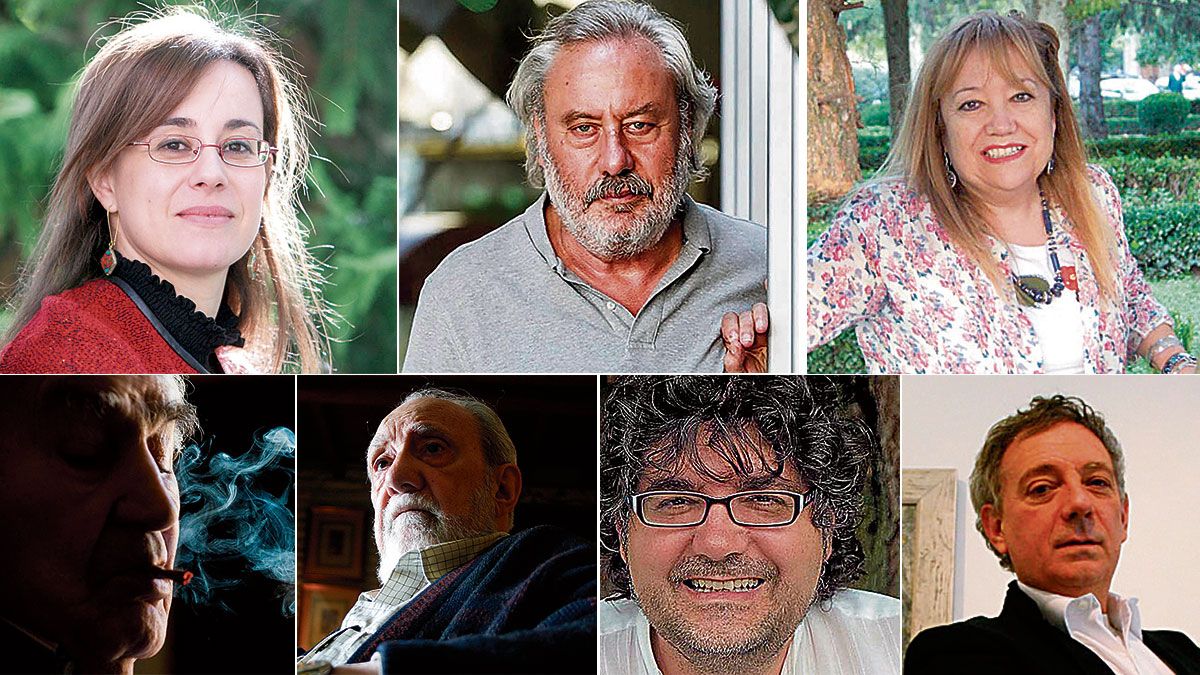 De izquierda a derecha y de arriba a abajo, Sabugal, Llamazares, Busmayor, Gamoneda, Pereira, Cuenya y Mestre. | L.N.C De izquierda a derecha y de arriba a abajo, Sabugal, Llamazares, Busmayor, Gamoneda, Pereira, Cuenya y Mestre. | L.N.C