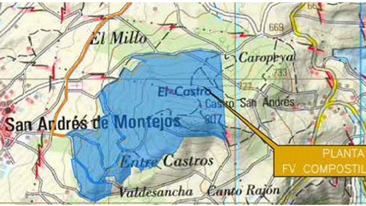 Ubicación de la zona afectada en San Andrés de Montejos